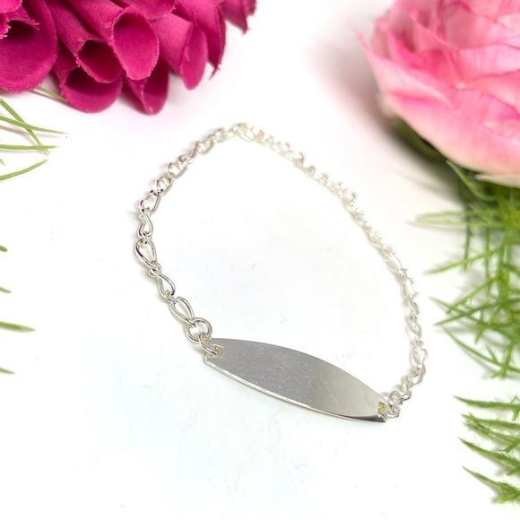 Jewelry - NEW⚜️Silver-Tone Dog Tag Chain Link Bracelet